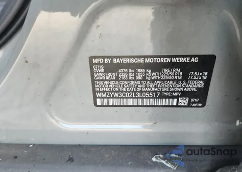 2020 Mini Cooper Countryman from USA, damaged, VIN WMZYW3C02L3L05517